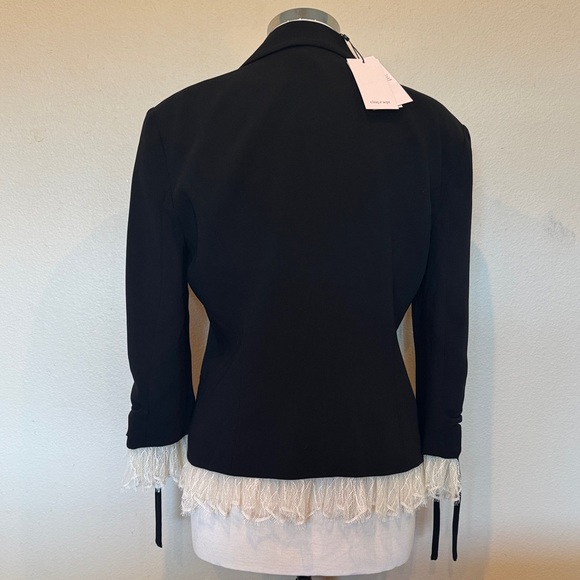 Cinq a Sept Roxie Blazer, New Elegant Black Blazer with Lace Trim, Size 8, NWT! - Picture 5 of 14